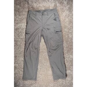 LL Bean Hiking Pants Mens 34x32 Brown Nylon Spandex Cargo Technical 506421